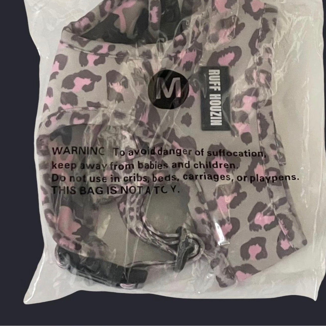Ruff Houzin Leopard Print Dog Harness – Stylish, Secure & Comfortable M