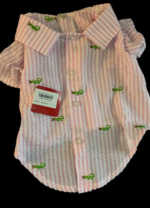 Breathable light weight stylish shirt for small dog Velcro’s in back size small