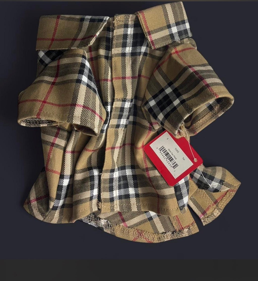 Classic Plaid Button-Up Dog Shirt – Luxury Pet Polo Style